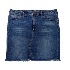 Universal Thread Denim Mini Skirt Blue Women’s 18/34 Raw Hem Stretch Jean Skirt